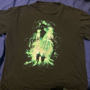 Black and green graphic tee